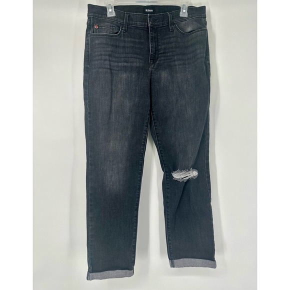 Hudson Natalie Distressed Slim Fit Boyfriend Jeans size 29 black - Picture 3 of 10